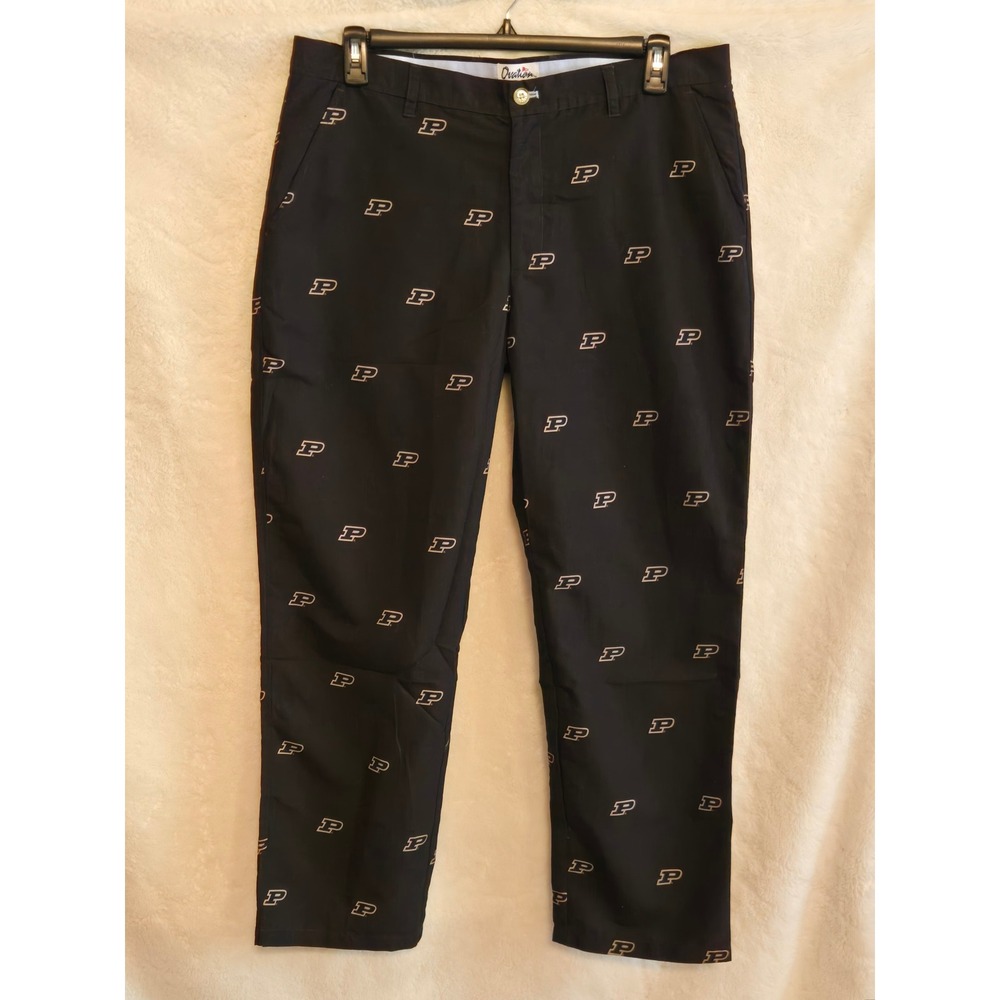 Ovation Purdue University Boilermakers Mens 36×30 Golf Pants Black Logo Print